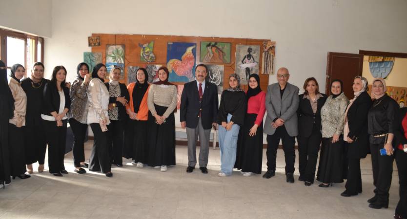 Opening of the 18th Art Exhibition for Female Students of University Dormitories at Alexandria University