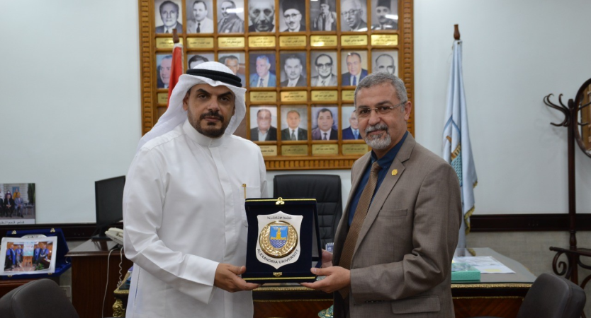 نائب رئيس جامعة الإسكندرية يستقبل الملحق الثقافي بسفارة دولة الكويت 